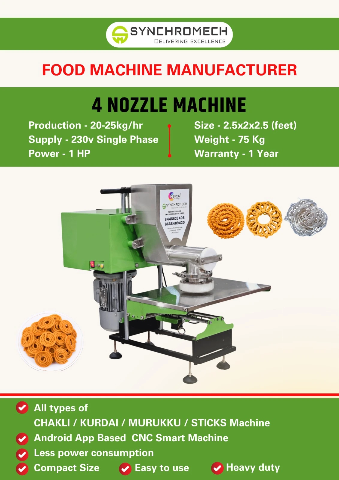 Chakli Machine 4 Nozzle
